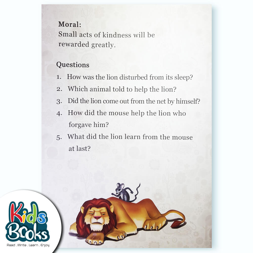 The Lion and The Mouse Story Book Inner Page 1