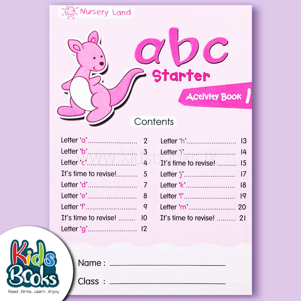 Nursery Land ABC Starter Activity Book 1 Content Page