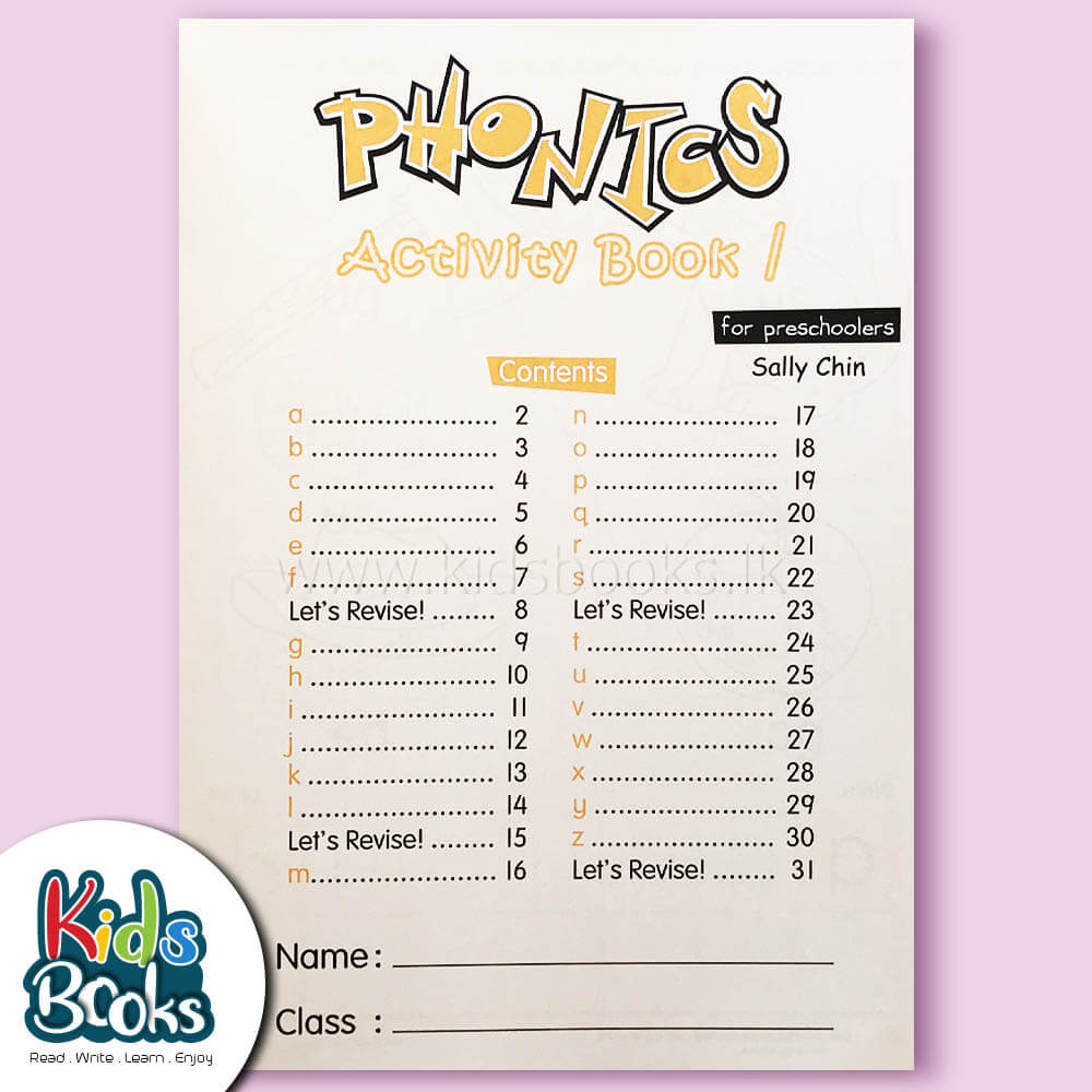 Phonics Activity Book 1 Content Page