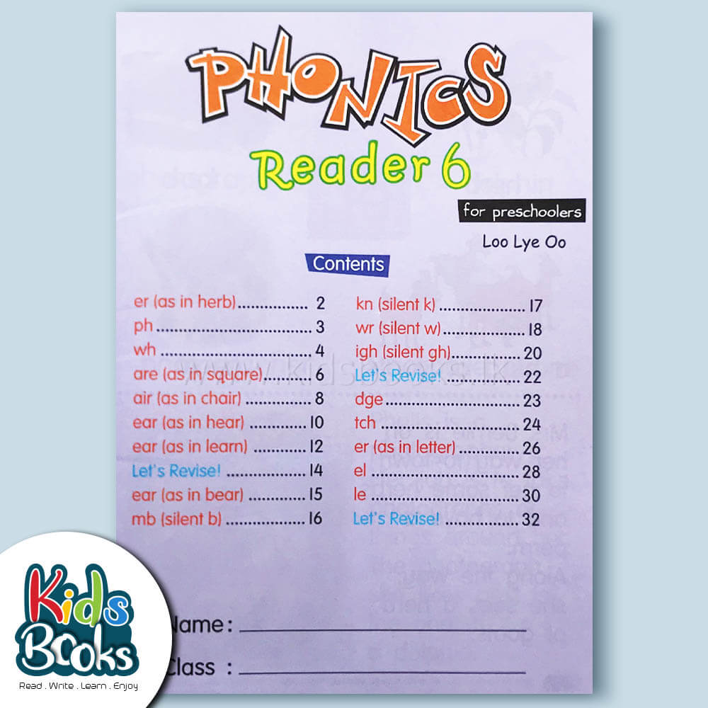 Phonics Reader 6 Book Content Page
