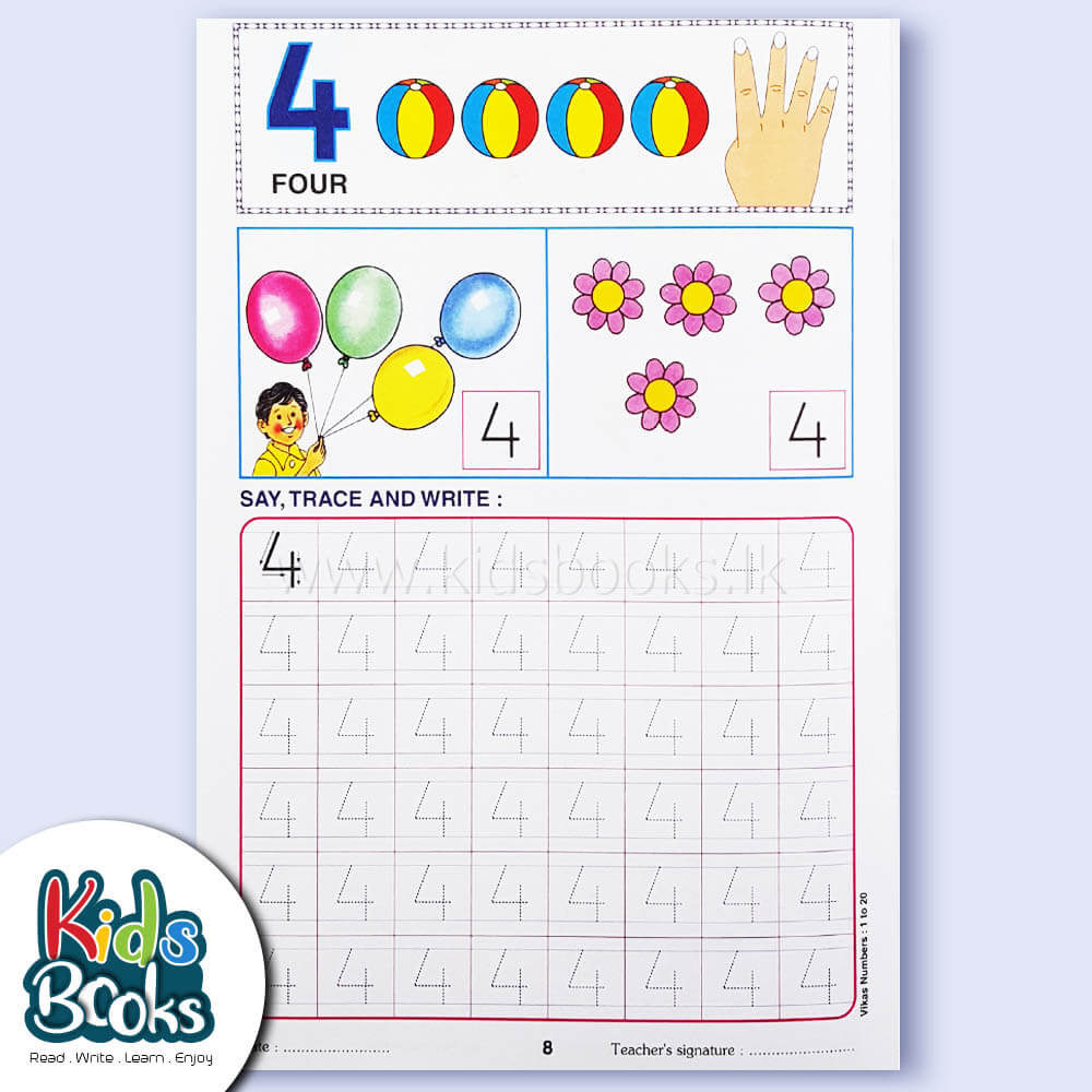 Numbers Writing Practice 1 to 20 Book Inner Page 1