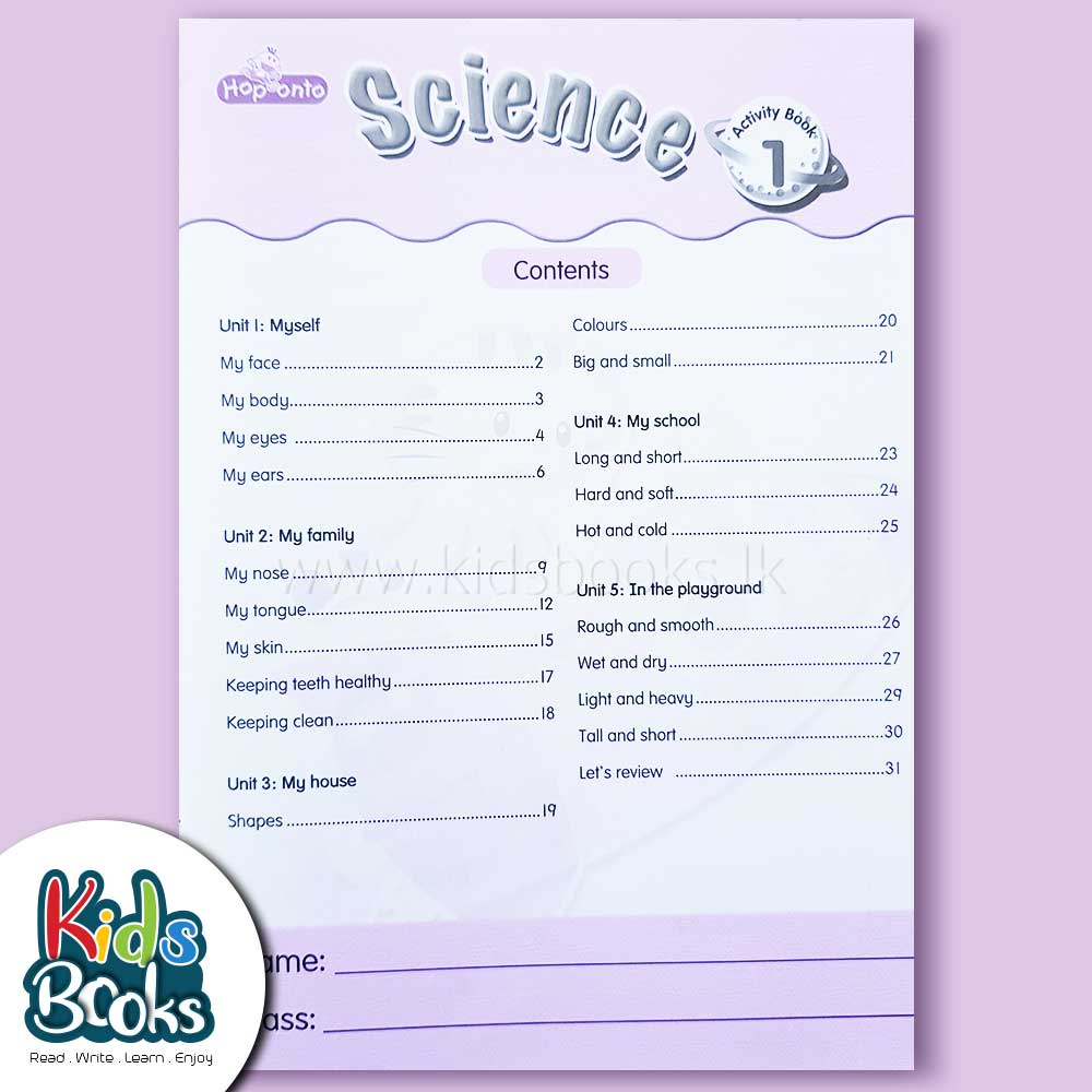 Hop onto Science Activity Book 1 Content Page